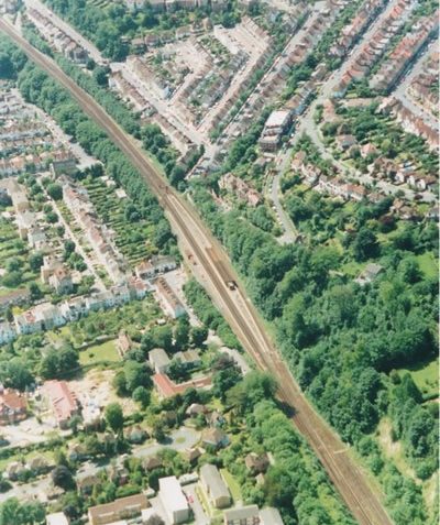 Aerial view of Preston Park Station, 1991 | Picture contributed on 11-05-04 by Ian McKenzie, from private collection