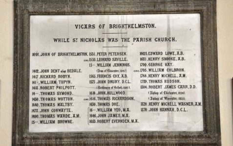 Vicars of Brighthelmstone: 1091-1870