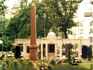 Marble obelisk erected in 1882