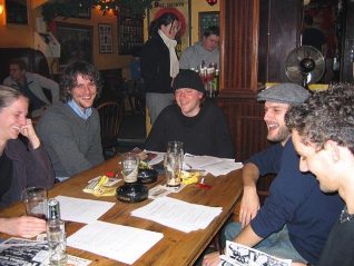 Under Fire Comics Storyboard Artists, who meet at The Lord Nelson | Photo by Sue Craig