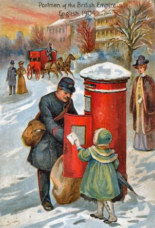 Postmen of the British Empire | Postcard from the private collection of Jennifer Drury