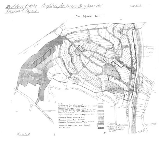 Map of the Westdene Estate - Brighton | From the private collection of David Fisher