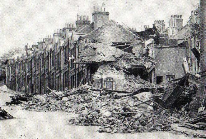 Bomb damage in White Street in 1940 | From a private collection