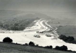 Building the Brighton By-pass, c. 1992: View of Brighton Bypass being constructed. Photograph Copyright Evening Argus. | Image reproduced with kind permission from Brighton and Hove in Pictures by Brighton and Hove City Council