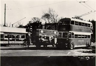 Trams and Trolley Buses, 1939: Trams and trolley buses at the terminus in the Steine just after the introduction of trolley buses and prior to the trams being phased out. | Image reproduced with kind permission from Brighton and Hove in Pictures by Brighton and Hove City Council