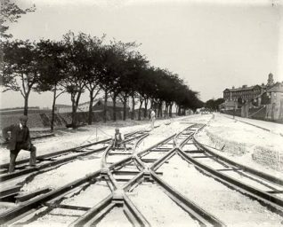 Workmen Laying Tram Rails in Elm Grove, 1902 | Image reproduced with kind permission from Brighton and Hove in Pictures by Brighton and Hove City Council