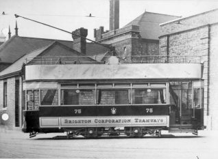 Brighton Corporation Tram No. 75 at the Lewes Road Tram Depot, c. 1905 | Image reproduced with kind permission from Brighton and Hove in Pictures by Brighton and Hove City Council