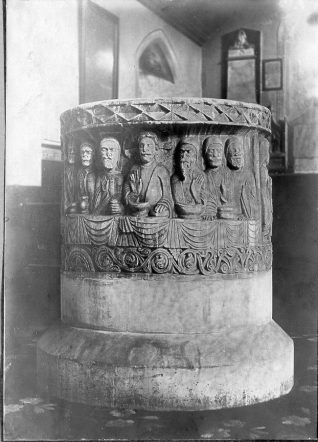 Font of St. Nicholas' Church, c. 1910 | Image reproduced with kind permission from Brighton and Hove in Pictures by Brighton and Hove City Council