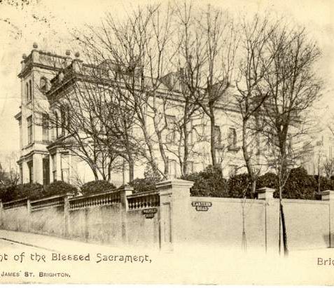 Convent of the Blessed Sacrament, c. 1905: The Convent of the Blessed Sacrament resided at the corner of Eastern Road and Walpole Road in Walpole Lodge, a mid-nineteenth century villa. Since 1971 the building has been Brighton College Junior School. | Image reproduced with kind permission from Brighton and Hove in Pictures by Brighton and Hove City Council